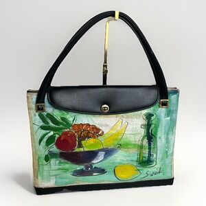 Vintage Jerry Terrence RARE Works of Art Collection Leather Handbag 1966 USA